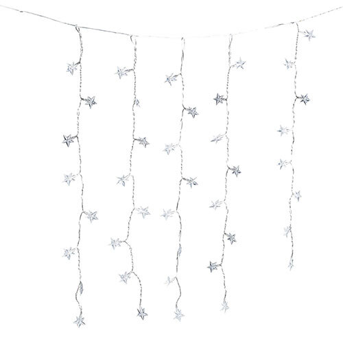 Indendørs julelys stjernegardin m/ LED lys og timer