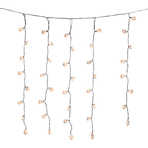 Udendørs julelys stjernegardin m/ LED lys og timer