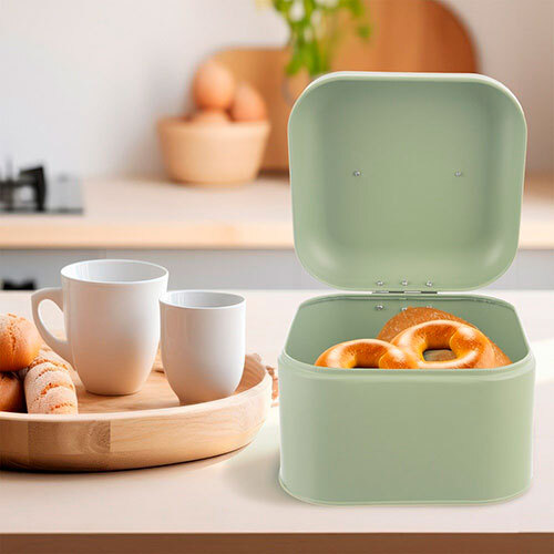 Metal brødkasse grøn - 17 x 20 x 20 cm.