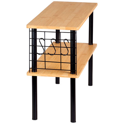 Køkkenbordshylde med 3 kroge - Sort