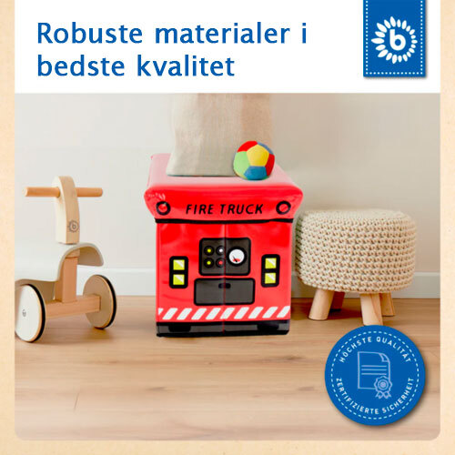 Opbevaringskasse børneværelse - 47 L | Brandbil