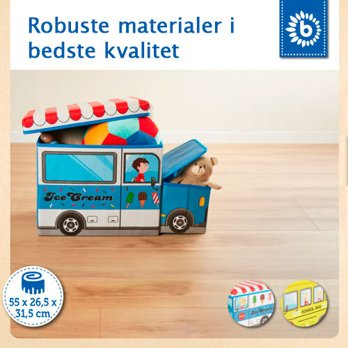 Opbevaringskasse med siddeplads til børneværelset - Isbil