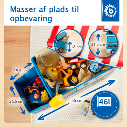 Isbil legetøjskasse med låg - 46 L