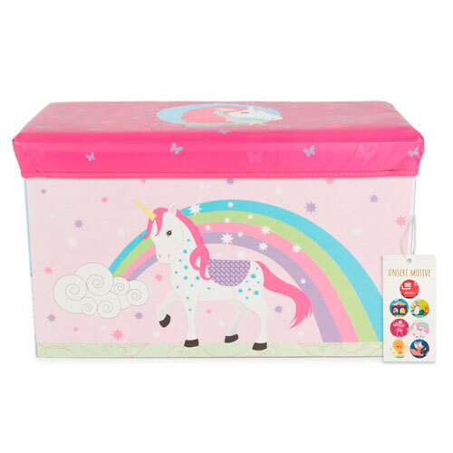 Legetøjskasse m/ siddeplads enhjørning - 63 L