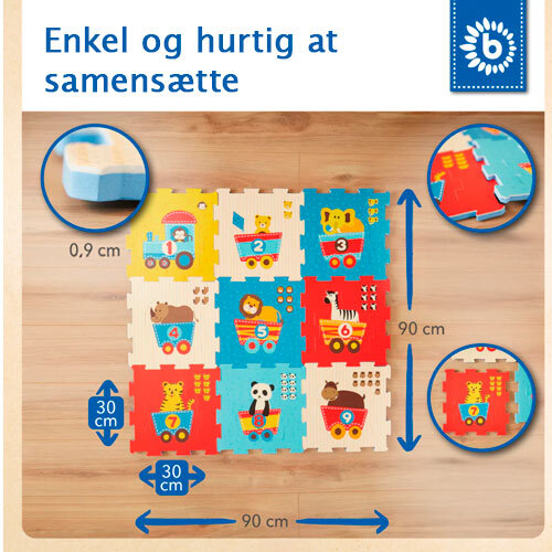 Skum legemåtte med dyr - 18 dele