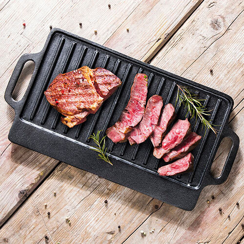 Grillplade i støbejern - 1,5 x 40 x 20 cm.