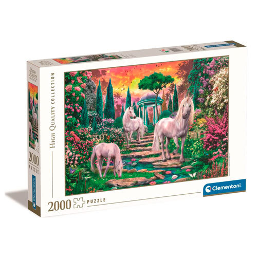 Puslespil 2000 brikker - Have m/ enhjørninger