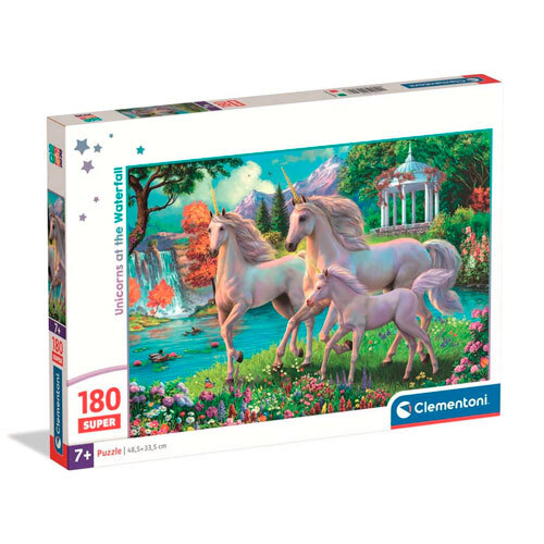 Puslespil Unicorns at Waterfall - 180 brikker