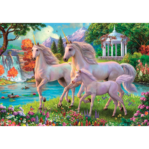 Clementoni puslespil Unicorns at Waterfall 180 brikker