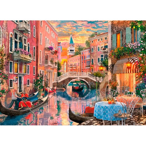 Stort puslespil 6000 brikker - Venedig solnedgang