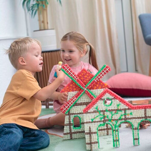 Stort PlayMais mosaik sæt - 8000 dele | Bondegård