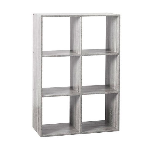 Reol i MDF træ - Mix n' Modul | 6 rum - Grå