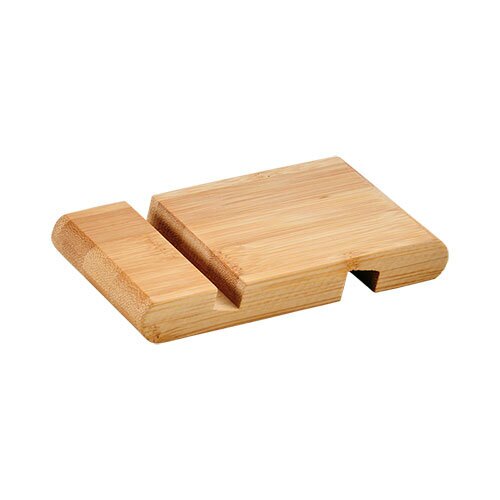 Træ smartphoneholder i bambus -  13 x 8 cm.