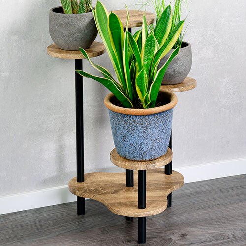 Plantestander i MDF og metal - 4 niveauer