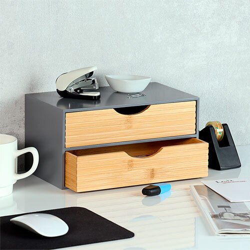 Organizer til kontor med 2 rum - Grå