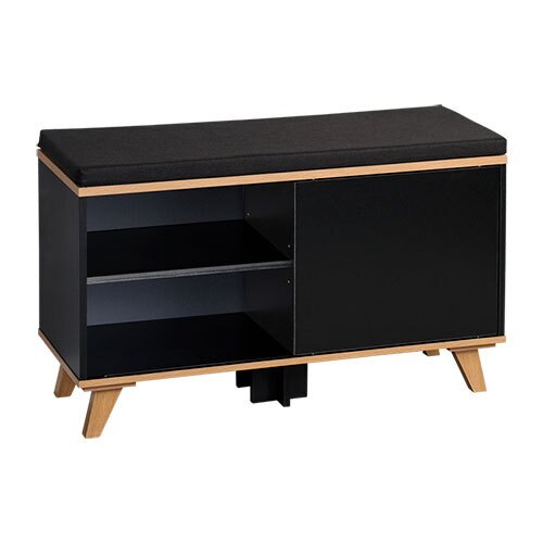 Sort skoreol med hylde - Nordic