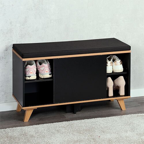Skoreol med justerbar hylde - Sort