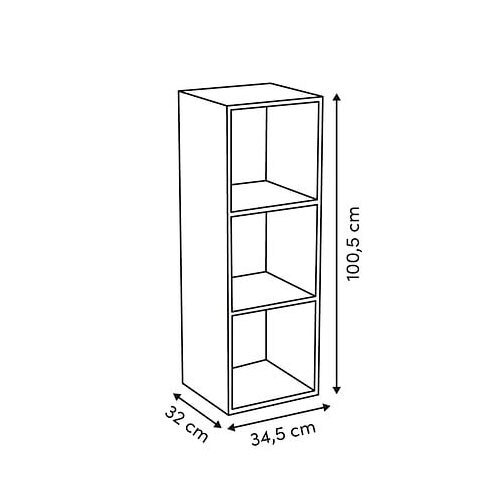 Mix n' Modul reol - 100,5 x 34,5 x 32 cm. | Grå