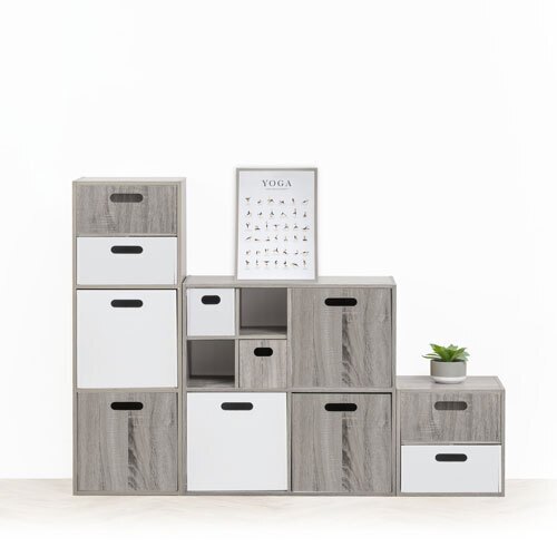 Reol i træ - 100,5 x 34,5 x 32 cm. | Grå