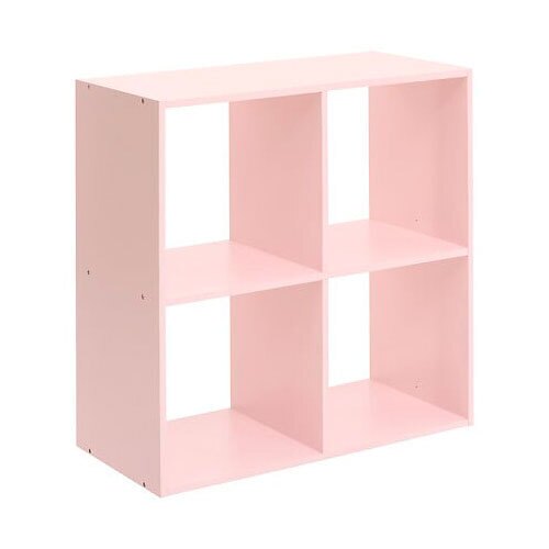 Reol i MDF træ - Mix n' Modul Kids | 4 rum - Lyserød