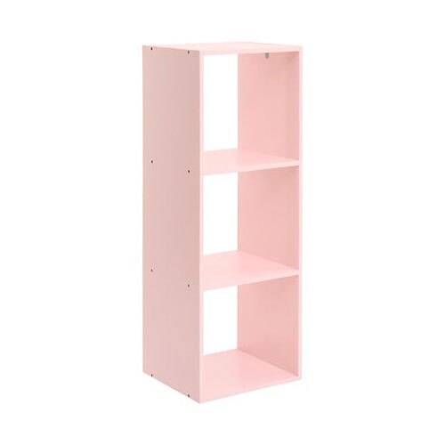 Reol i MDF træ - Mix n' Modul Kids | 3 rum - Lyserød