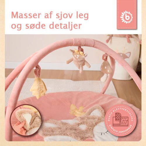 Baby aktivitetstæppe Ella krondyr - Ø 90 cm.