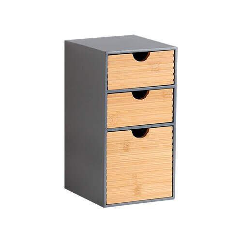 Organizer Pure Line - Lodret 3 skuffer | Grå