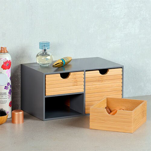 Organizer til badeværelse med 3 rum - Pure Line Grå