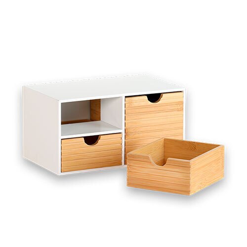 Træ organizer i hvid - Pure Line 3 rum