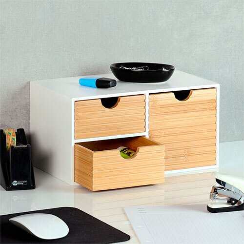 Organizer til kontor med 3 rum - Pure Line Hvid