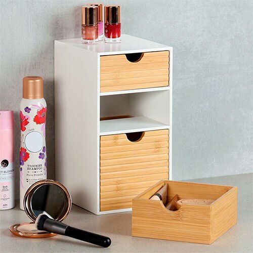 Organizer til badeværelse med 3 rum - Lodret Pure Line Hvid