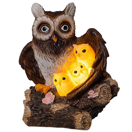 Solcellebelysning ugle m/ unger