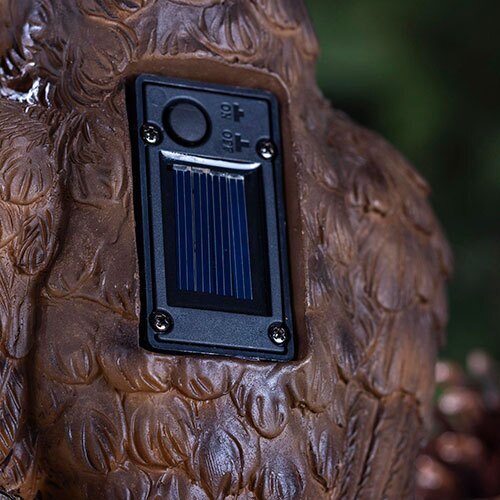 Ugle med unger - Solcellebelysning