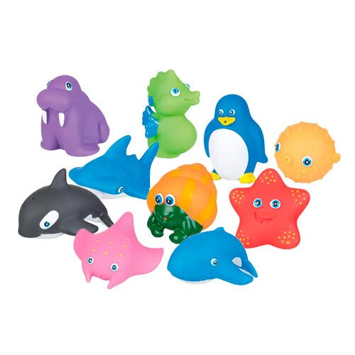 Badedyr med vandsprøjt - Badelegetøj 10 stk.