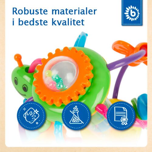 Babylegetøj motorikbold m/ aktiviteter - 16 x 15 cm. | +3 mdr.