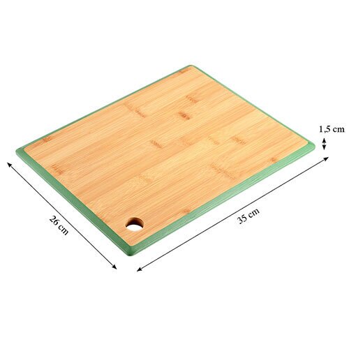 Træ skærebræt - 1,5 x 35 x 26 cm. | Grøn