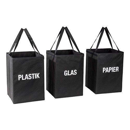 Opdelt affaldssortering til køkken - 3 stk.
