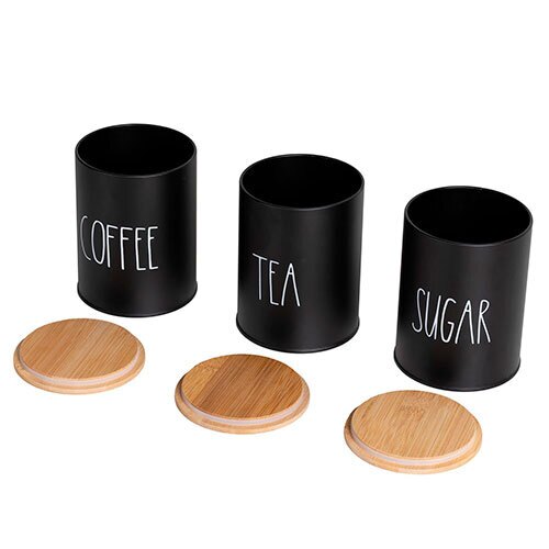 Opbevaringsdåse til kaffe, te og sukker - Sort