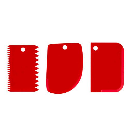 Skålskraber sæt i plast - 3 stk. | Rød