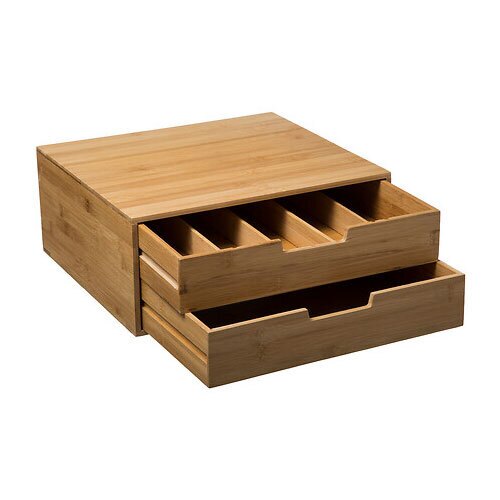 Organizer i bambus m/ 2 skuffer 100% FSC