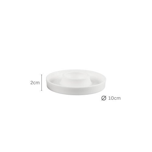 Æggebæger i hvid plast - 2 x 10 cm.