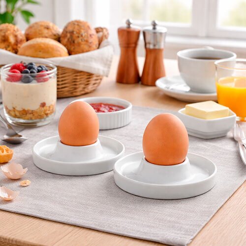 Æggebæger sæt 2 stk. - Hvid plast