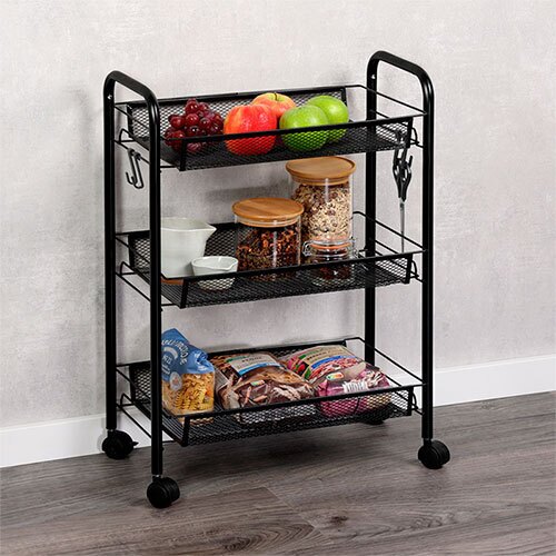 Køkkenvogn med aftagelige kurve - Black Scan