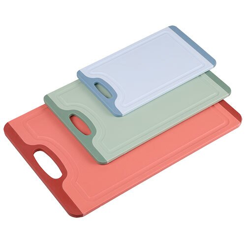 Plastik skærebræt i sæt - 3 stk. multi