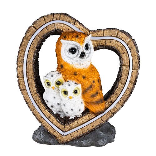 Solcellebelysning ugle m/ unger XL