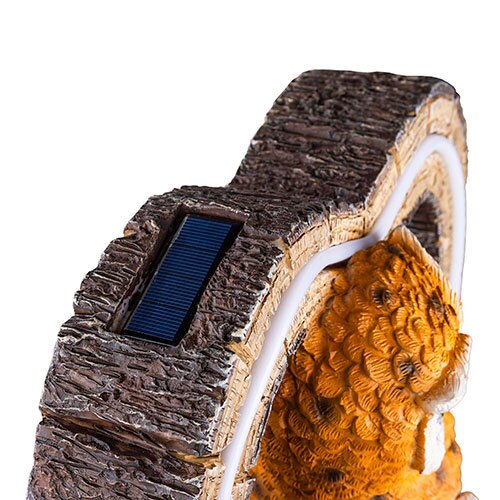 Ugle med unger XL - Solcellebelysning