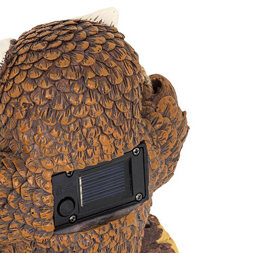 Ugle på gynge - Solcellebelysning