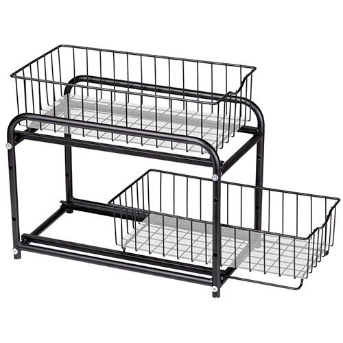 Organizer til køkkenskab - 2 etager sort