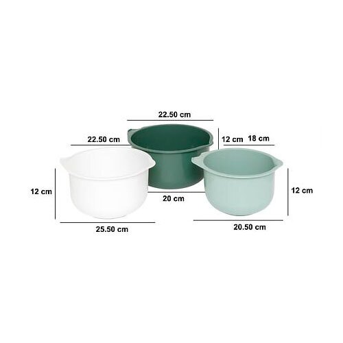 Plastik røreskåle i 3'er sæt