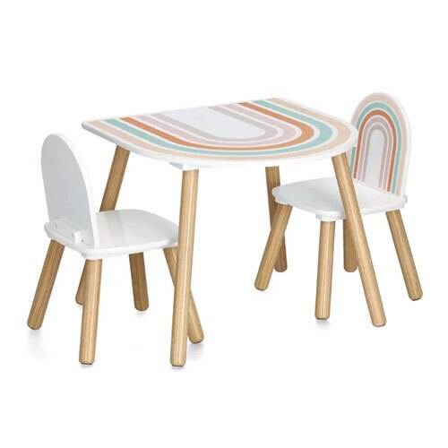 Børnebord med stole - Regnbue 100% FSC
